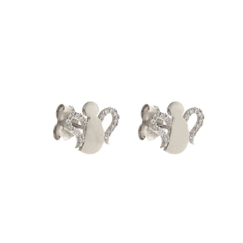 Woman earrings with angels White gold 803321730107