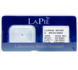 La Pie '0.12 ct BL12 certified diamond in blister pack