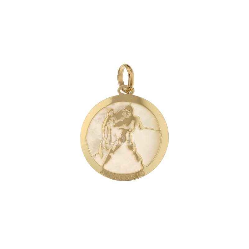 Ciondolo Segno Zodiacale Acquario in Oro Giallo 803321733011