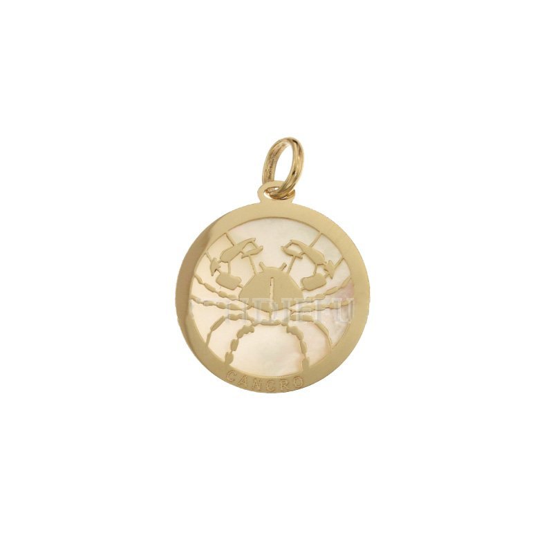 Cancer Zodiac Sign Pendant in Yellow Gold 803321733005