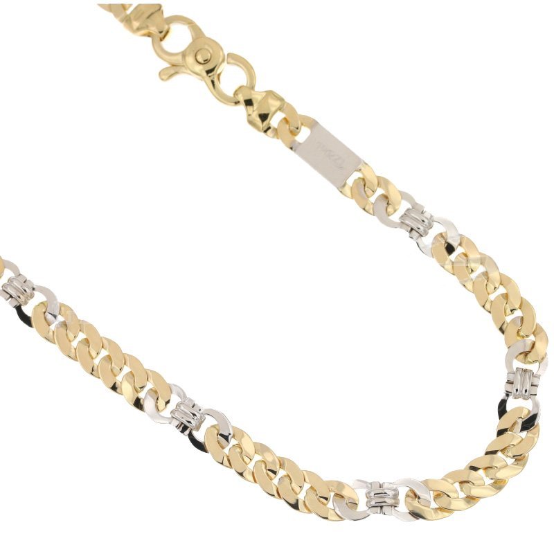 Herren-Halskette aus Gelb- und Weißgold 80332173646