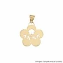 Yellow Gold Flower Pendant Customizable Name 803321732818