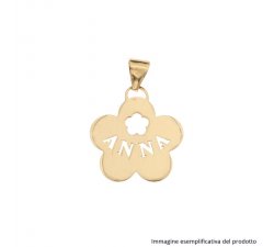 Yellow Gold Flower Pendant Customizable Name 803321732818