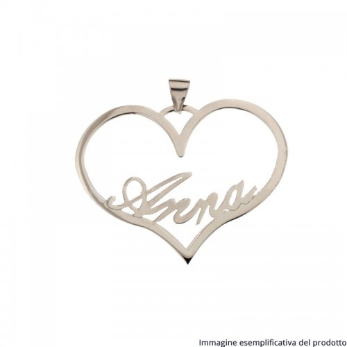 White Gold Heart Pendant Customizable Name 803321732822