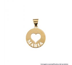 Yellow Gold Heart Pendant Customizable Name 803321732820