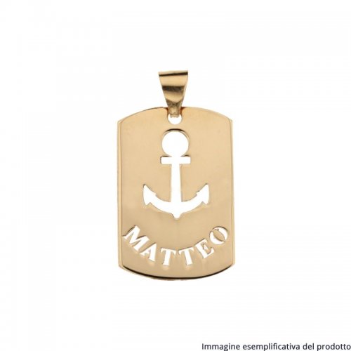 Yellow Gold Anchor Pendant Customizable Name 803321732816