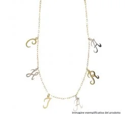 Collana Oro Giallo Lettere Pendenti Nome Personalizzabile 803321736924