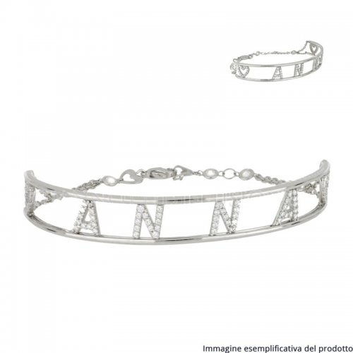 Bracciale Oro Bianco Nome Personalizzabile 803321737507