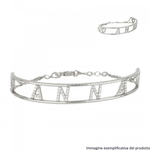 White Gold Bracelet Customizable Name 803321737507
