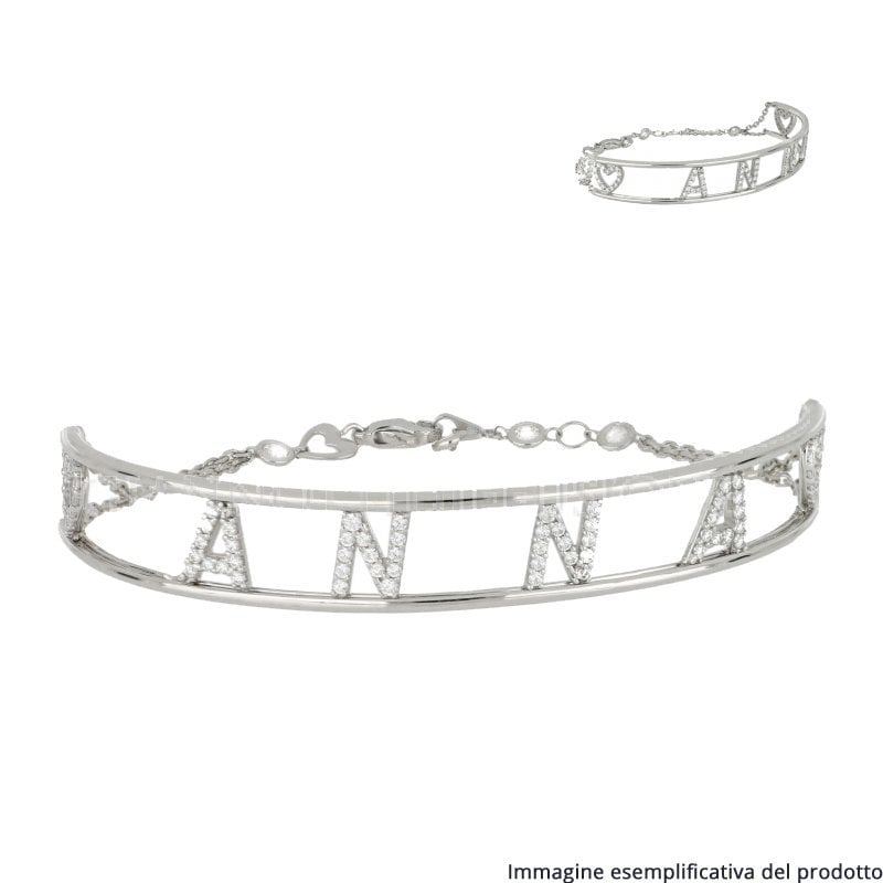 White Gold Bracelet Customizable Name 803321737507