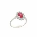 Ring Woman White Gold Red Stone 803321723596