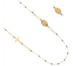 Rosary Necklace in White and Yellow Gold 803321734908