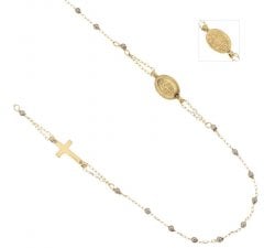 Rosary Necklace in White and Yellow Gold 803321734908