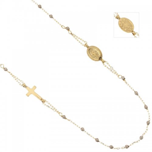 Rosary Necklace in White and Yellow Gold 803321734908