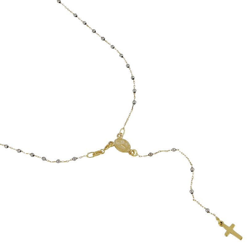 Miraculous Madonna Yellow Gold Rosary Necklace 803321716825