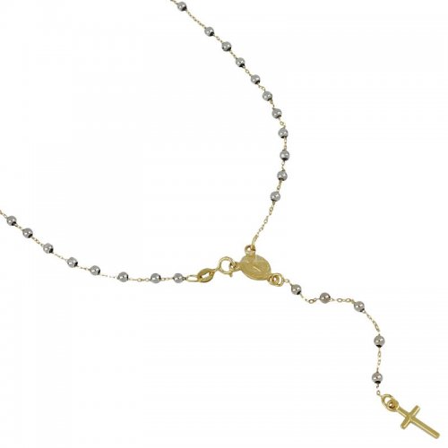 Miraculous Madonna Yellow White Gold Rosary Necklace 803321716849