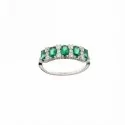 Woman Ring White Gold Green Stone 803321713729