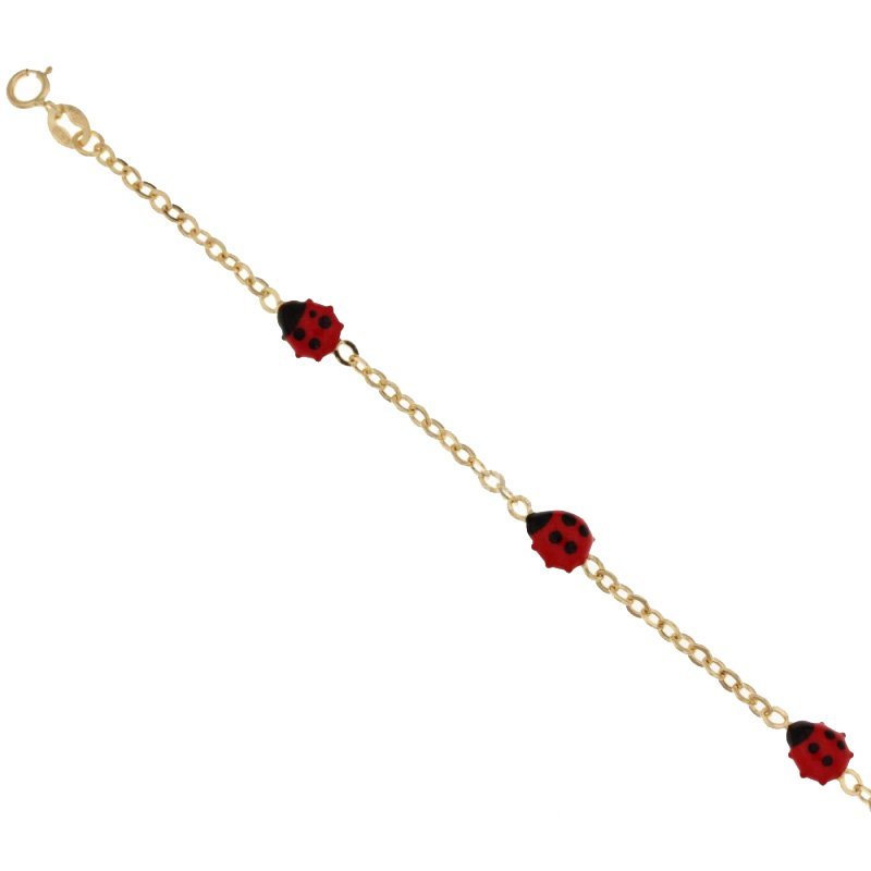 Ladybugs yellow gold girl's bracelet 803321729127