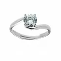 Solitaire Ring in 925 Silver with White Stone 11834