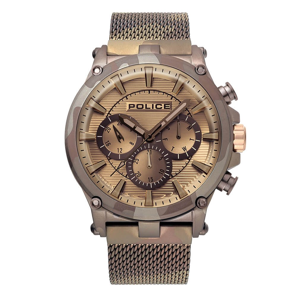 Orologio uomo POLICE mod. berkeley ref. PL.15402JSB/02 in pelle marrone quarzo