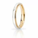 Fede Nuziale UNOAERRE Cassiopea Slim 3mm Oro giallo bianco Brillanti Promesse